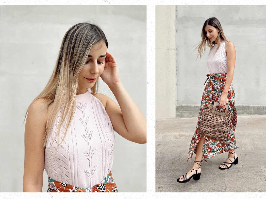 Vestidos de blusa top y falda larga